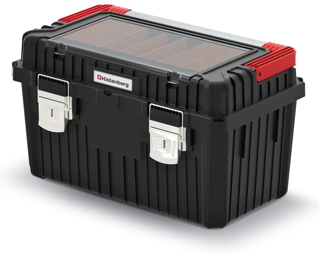 Kistenberg Kufor na náradie s kov. držadlom a zámky HEAVY čierny 585x360x337