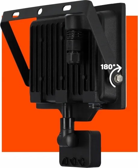 LED vonkajší reflektor so snímačom LED/50W/230V 4500K IP65 čierny