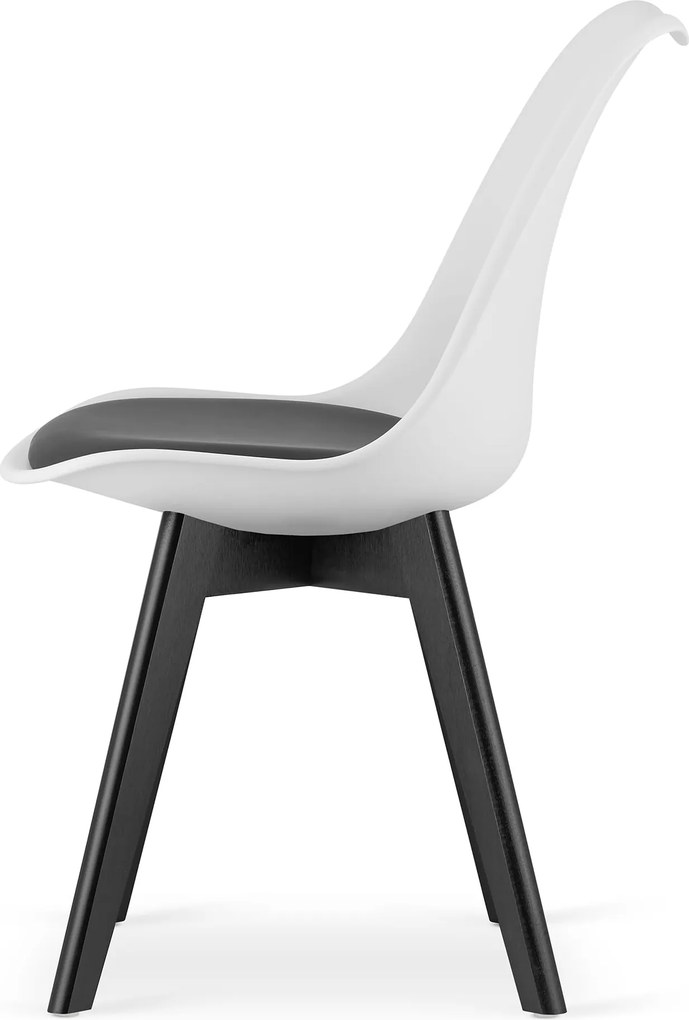AKCIA Čierno-biela stolička BALI MARK s čiernymi nohami II. akosť