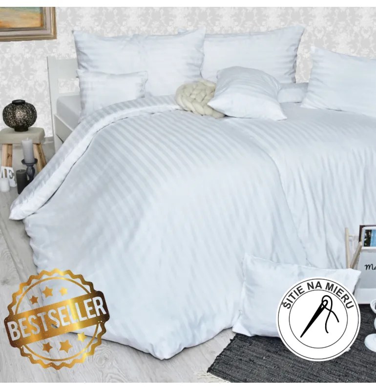 Obliečky damaškové biele EMI, Vankúš 50x50