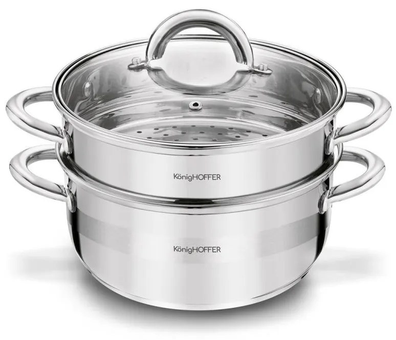 Hrniec naparovací 2,9L, nerez + sklen. pokrievka