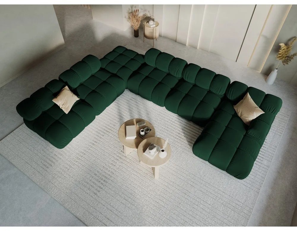 Zelená zamatová pohovka 379 cm Bellis – Micadoni Home