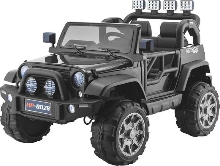 LEAN CARS Elektrické autíčko Jeep HP012 čierne, LED, MP3