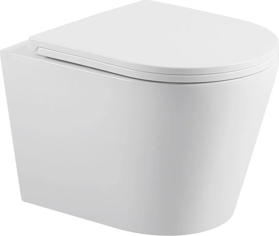 Erga Vento, závesná WC misa 490x365x365mm, Tornado 2 + toaletné sedadlo s pomalým zatváraním, biela, ERG-V03-VENTO-TO2-WH