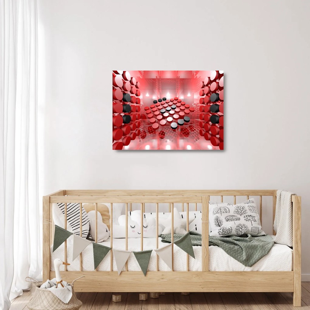 Sklenený obraz tlačidlové abstrakcie (70x50 cm)