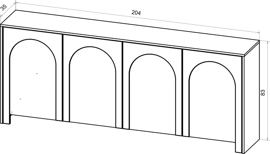 Komoda Arco 204 cm bílá