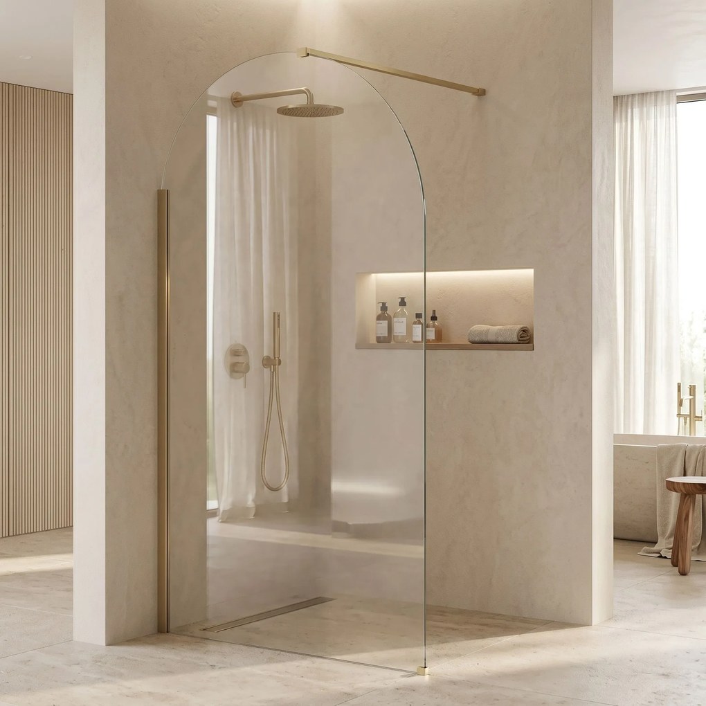 Rea Heaven, sprchová zástena Walk-in, 110 cm, zlatá matná, REA-K6683