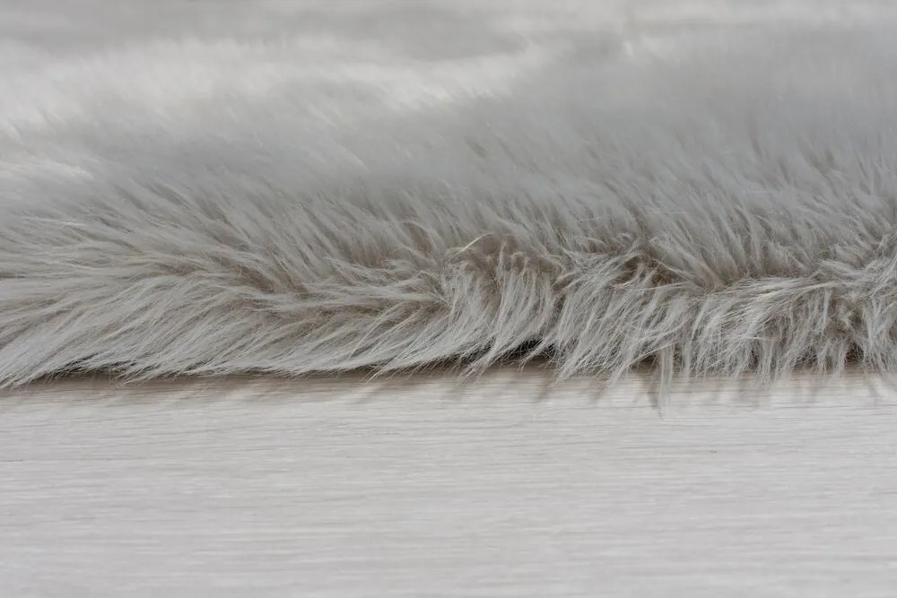 Flair Rugs koberce Kusový koberec Faux Fur Sheepskin Grey - 60x90 tvar kožušiny cm