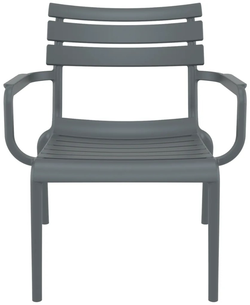 PARIS záhradné lounge kreslo s podrúčkami dark grey