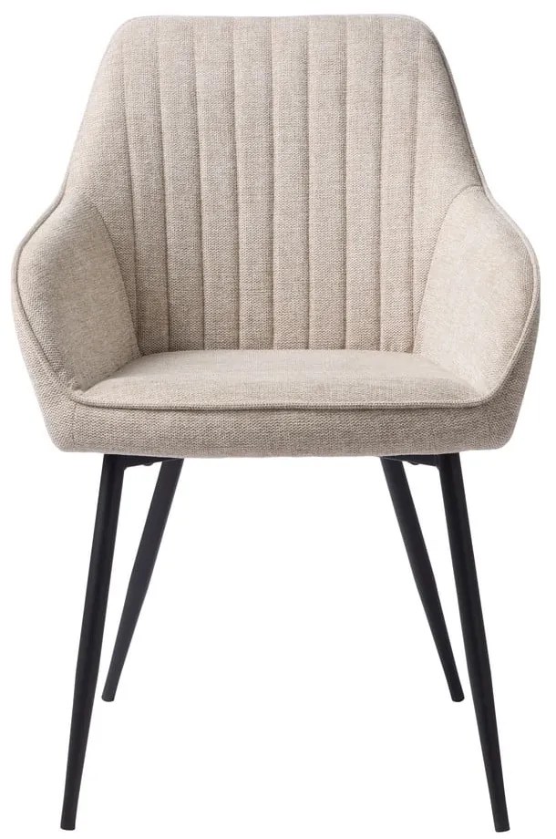 Béžové čalúnené jedálenské kreslo s podrúčkami Nolan – Unique Furniture