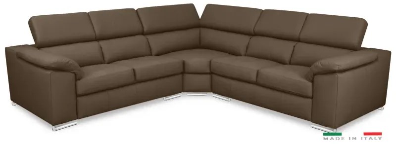 Kožená rohová sedacia súprava LOREN II XL, hnedá (madras - 111 bark)