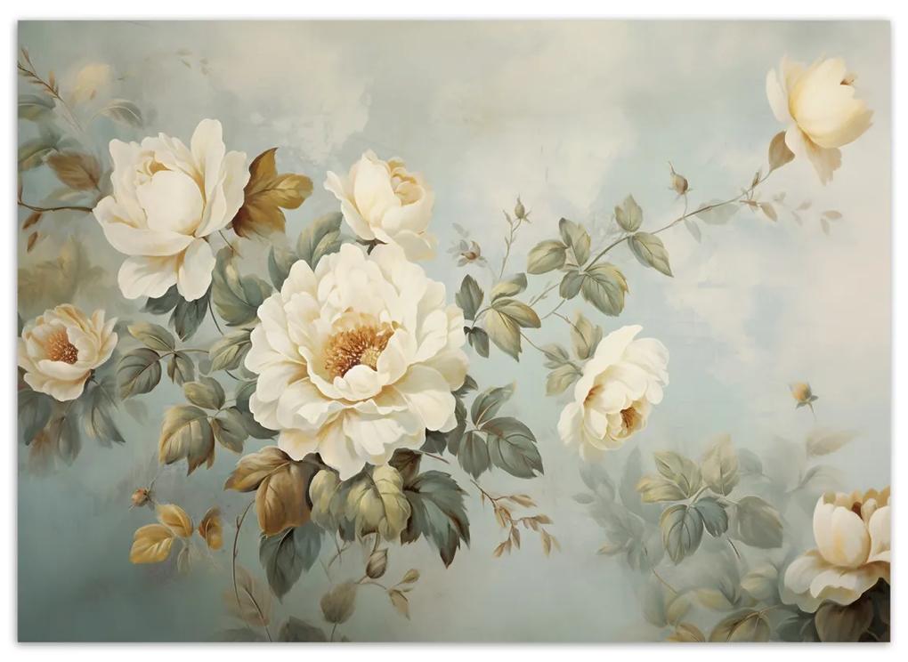 Fototapeta, Vintage jarní květiny - 300x210 cm