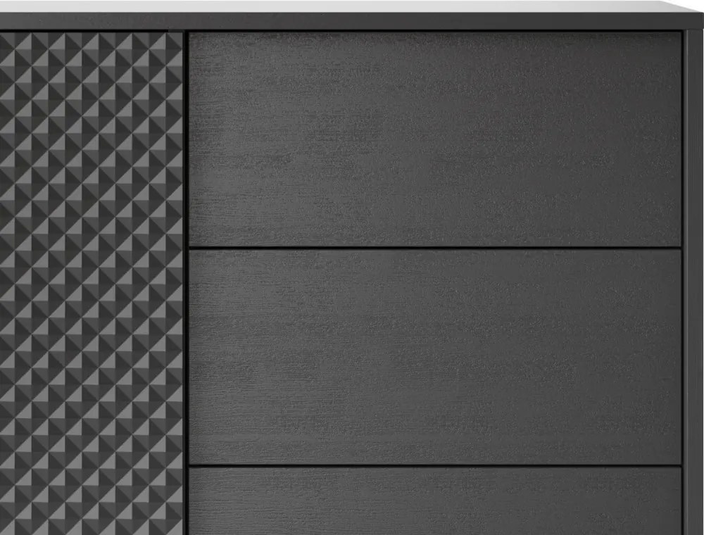 Skrinka so zásuvkami Raven, čierna