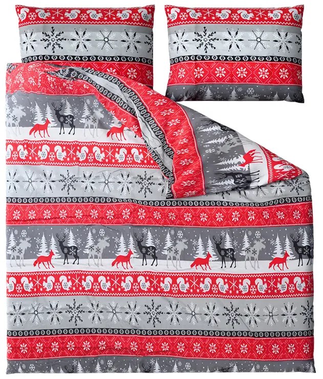 Flanelové obliečky SNOWY FOREST sivá Rozmer obliečky: 70 x 90 cm | 140 x 220 cm