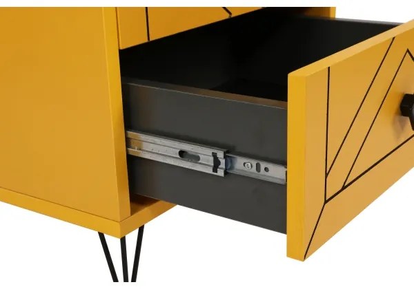 Nočný stolík LUNA 55x50 cm žltá