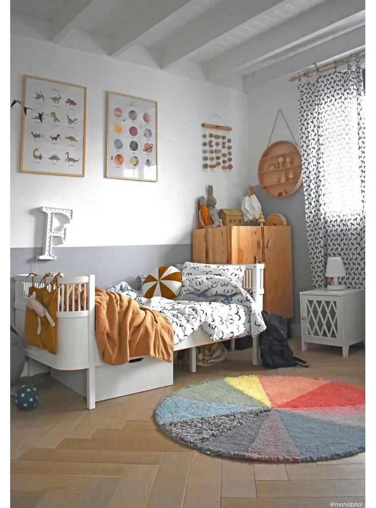 Prateľný ručne tkaný vlnený detský koberec ø120 cm Pie Chart – Lorena Canals