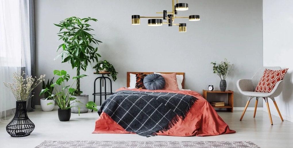 Toolight Toolight, LED stropné svietidlo APP1002-6C, zlatá-čierna, OSW-06151