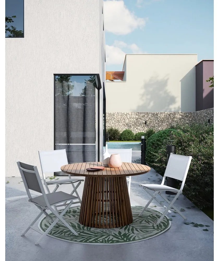 Biela kovová záhradná stolička Elin – Bizzotto