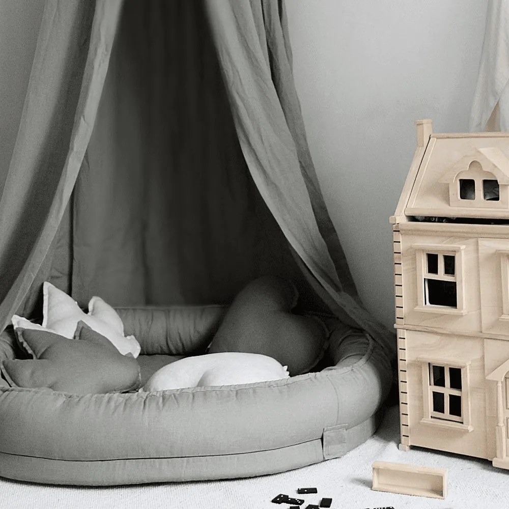 Ľanový vankúš srdca olivová 44cm