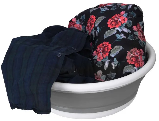 Kôš na bielizeň ELBA COMPACT 9 sivý / biely 9 l