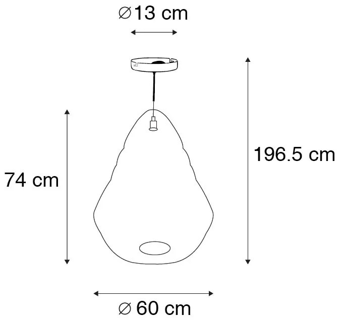 Orientálne závesné svietidlo zlaté 60 cm - Nidum