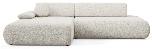 Rohová rozkladacia sedacia súprava s úložným priestorom do tvaru L PRATO ľavá béžová