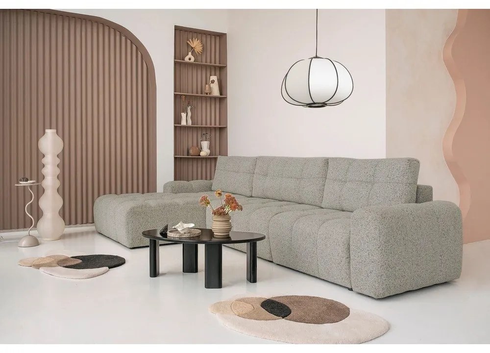 Svetlohnedá rozkladacia modulárna rohová pohovka s úložným priestorom (ľavý roh) Lulu – Miuform