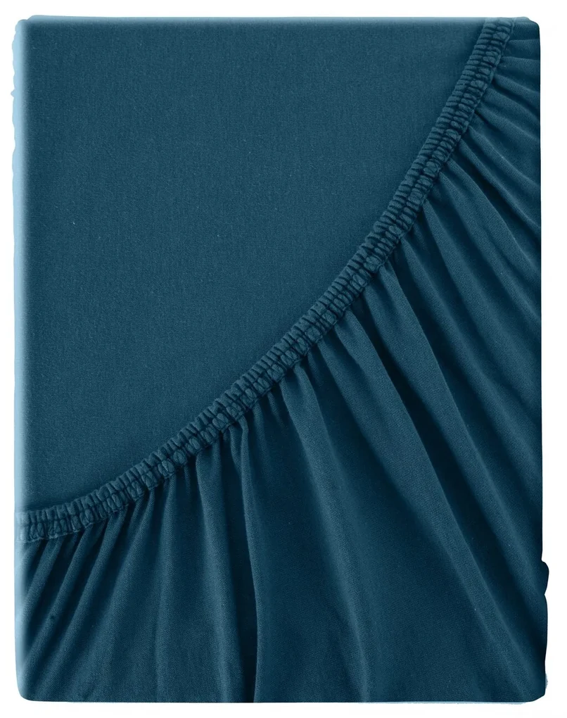 BAVLNENÉ PRESTIERADLO S GUMOU ADELA 90X200X25 CM TMAVOMODRÁ