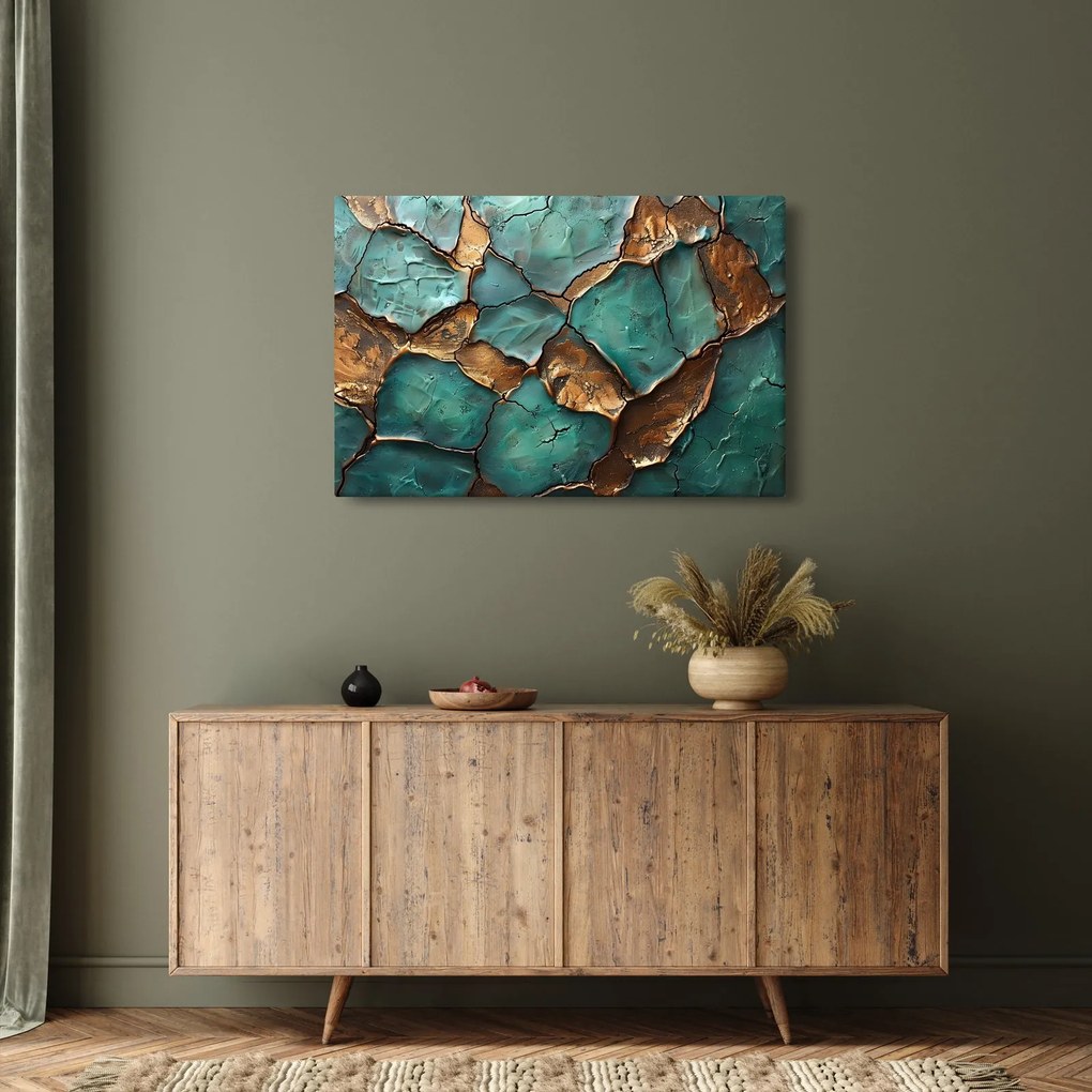 Obraz - Zeleno-zlatá maľba (90x60 cm)