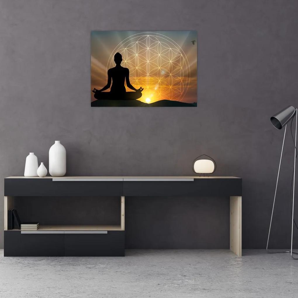 Sklenený obraz meditácie (70x50 cm)