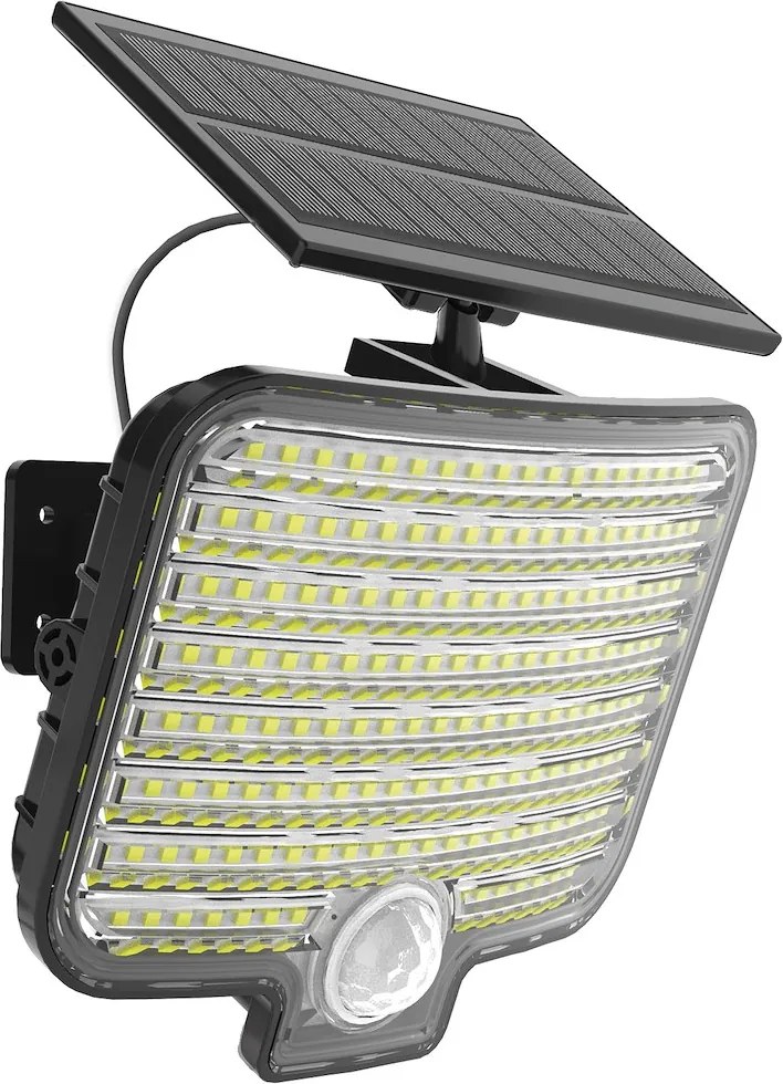 Exteriérové solárne nástenné LED svietidlo Alex, 1x LED 5,5w, čierna, pohybový senzor