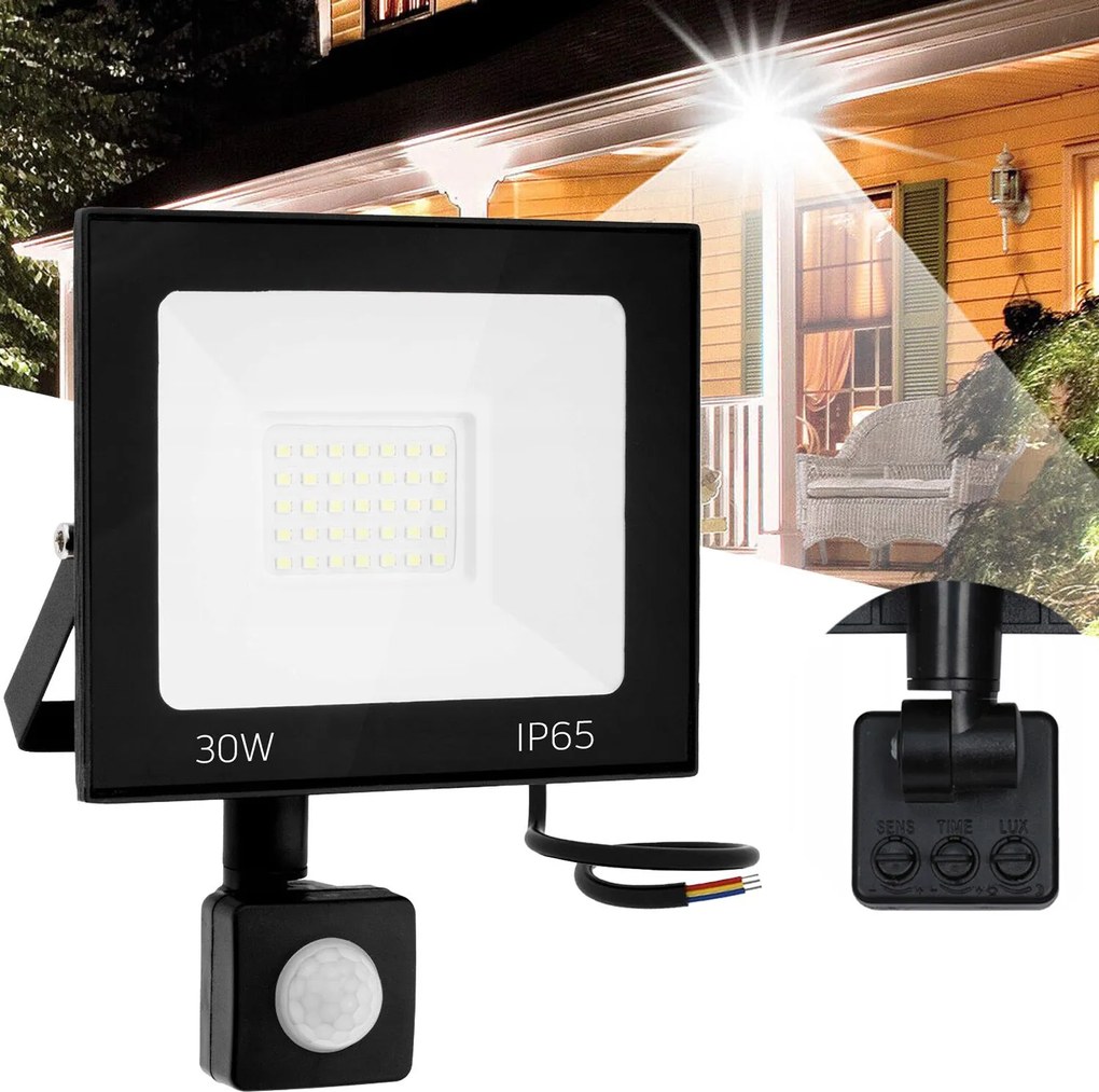 Toolight Toolight, LED panel so snímačom pohybu 13x10,5cm, 30W, 2700lm, 4000K, RSL007-30NS, OSW-10213