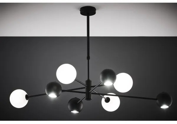 Jupiter 1998 - Luster na tyči MOKA 4xGU10/10W/230V + 4xG9/10W/230V čierna/biela