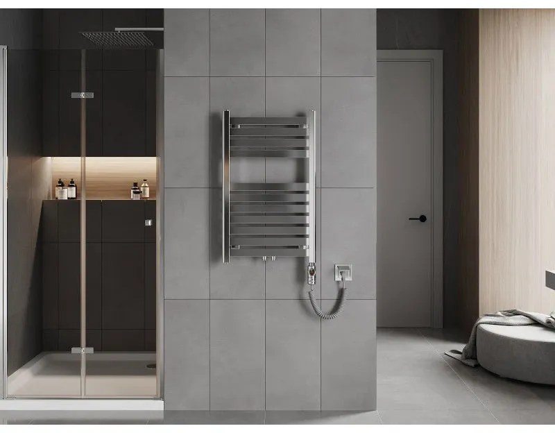 Mexen Uran, elektrické vykurovacie teleso 800x500 mm + vykurovacia tyč 300 W, chrómová, W105-0800-500-2300-01