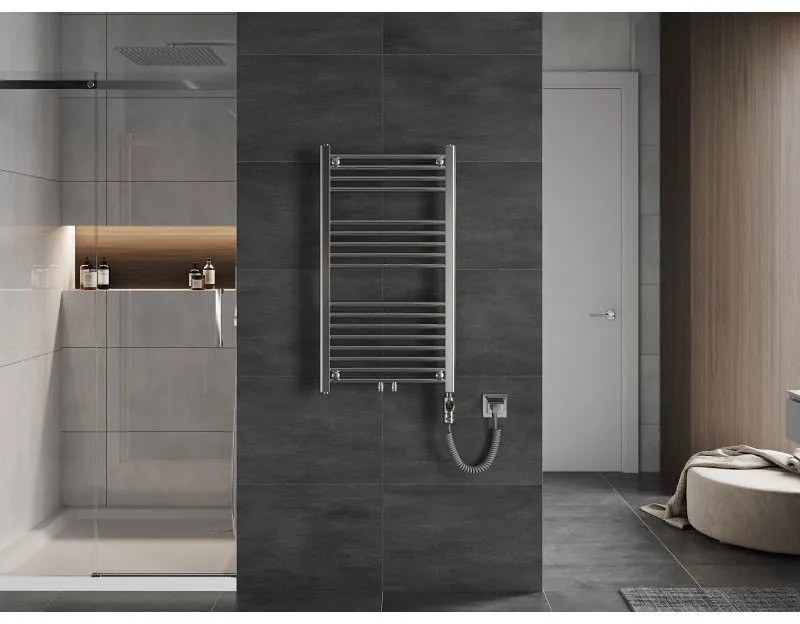 Mexen Mars, elektrické vykurovacie teleso 900x500 mm + vykurovacia tyč 300 W, chrómová, W110-0900-500-2300-01