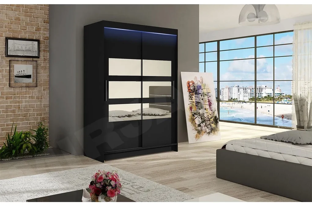 Skriňa Ada V, Farby: kašmír, Osvetlenie: osvetlenie LED RGB - farebné
