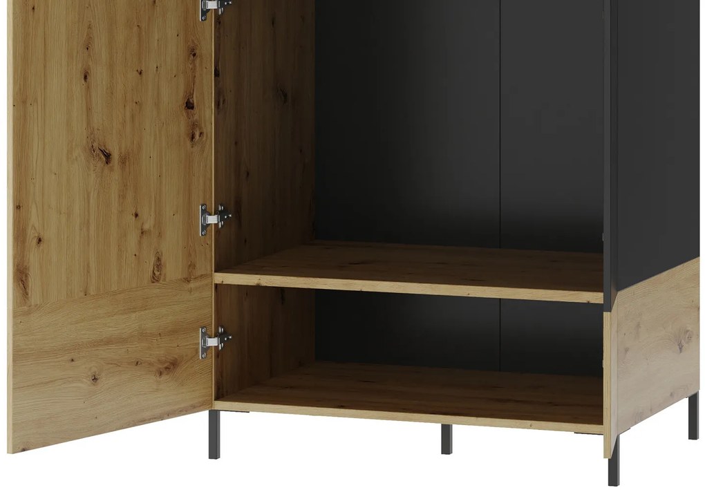 Šatníková skriňa Lucas 70 90 cm dub Artisan/čierna