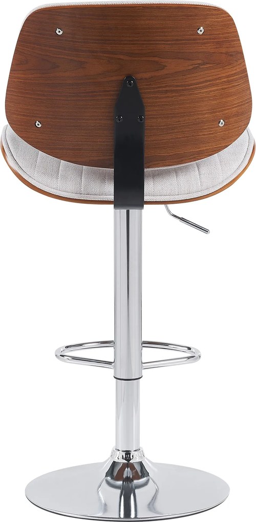 Barová stolička Clawson - látka, chróm rám - orech/krém