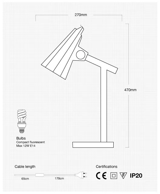 Himmee FTW47FILLY Stolná lampa, biela