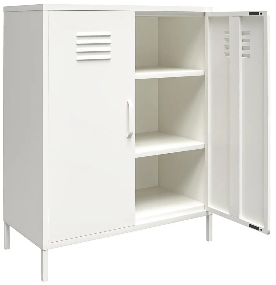 Biela kovová skrinka 40x102x80 cm Mission District – Støraa