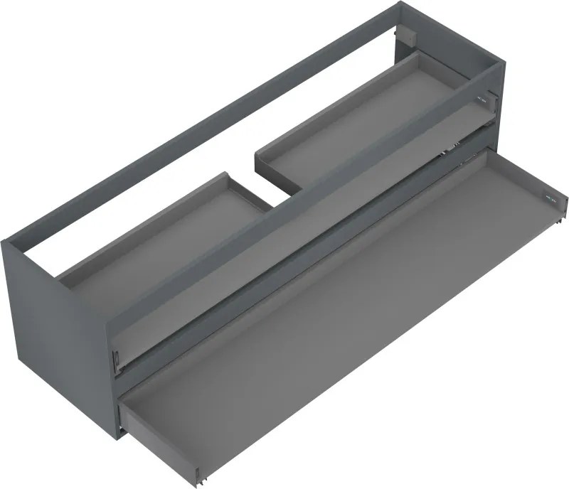 Mexen Box-A, závesná skrinka 160 cm, 2 zásuvky, grafitová matná, 91AX0-1600-470-2-66