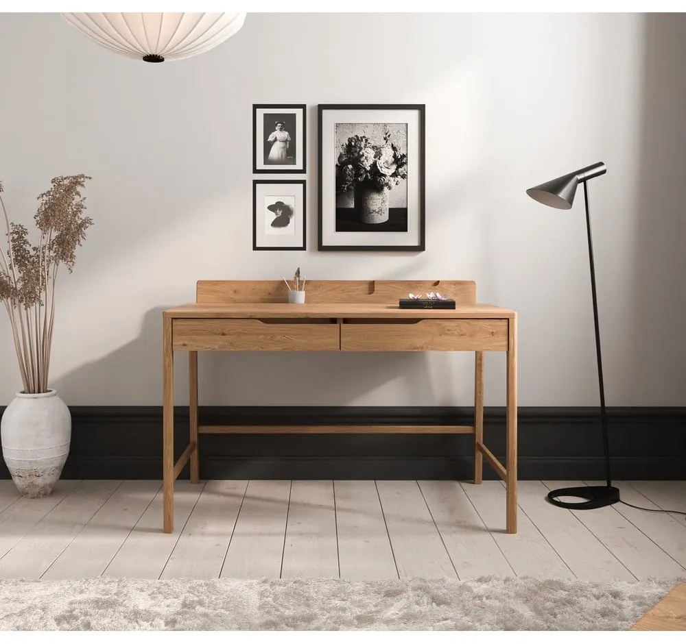 Pracovný stôl z dubového dreva 65x120 cm Twig – The Beds