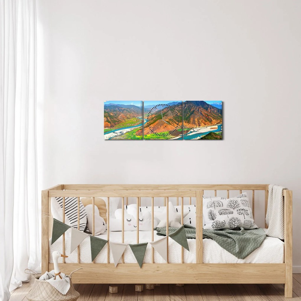 Obraz - River Yangtze (s hodinami) (90x30 cm)