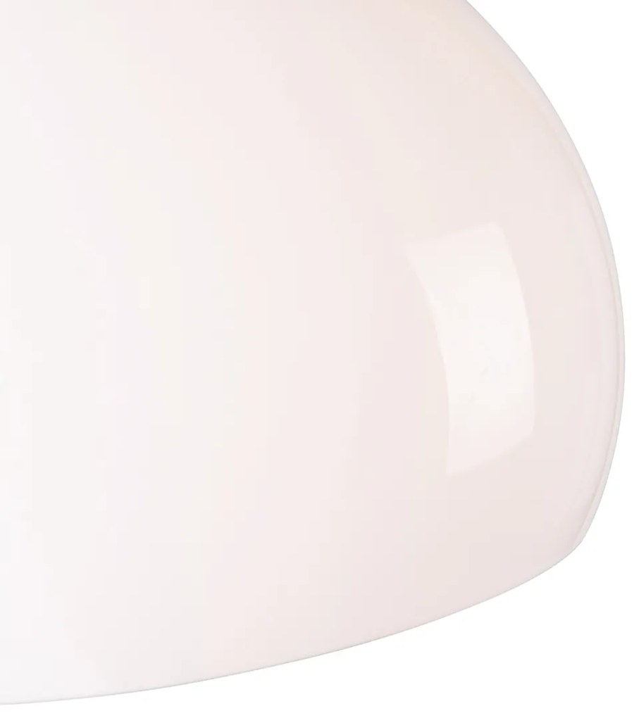 Retro nástenná oblúková lampa oceľ s bielym nastaviteľným tienidlom