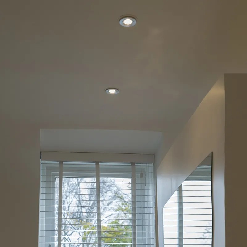 Sada 6 moderných zapustených bodových svetiel oceľ okrúhle IP44 - Xena