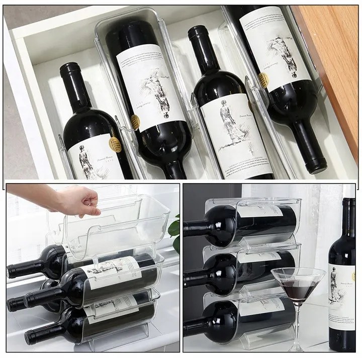 5Five® Stojan na fľaše, na víno, transparentný, do chladničky BINS