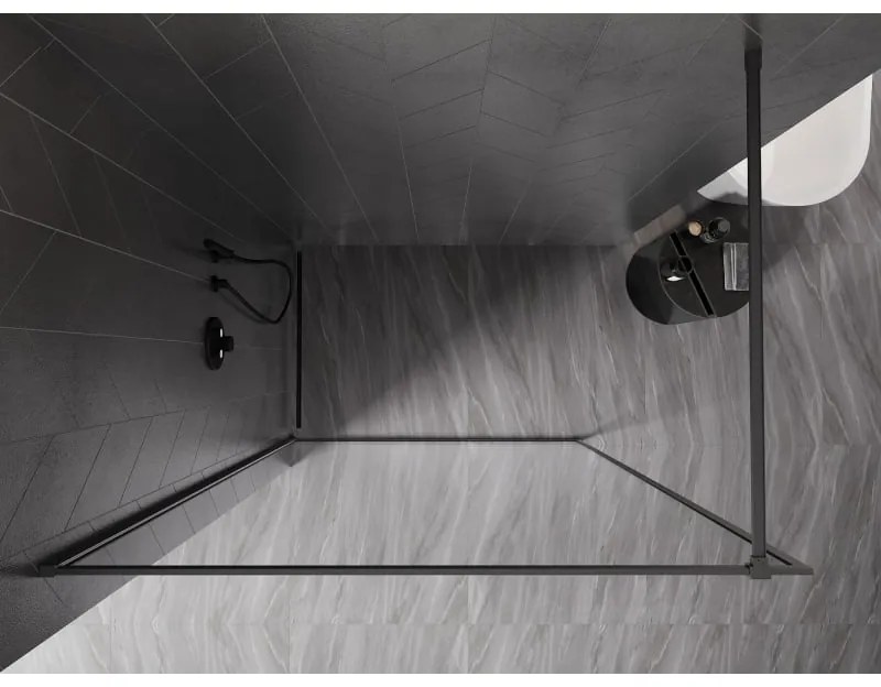 Mexen, Mexen Kioto-F sprchová stena s rámom 140 x 202 cm, priehľadná 8 mm, pištoľový kov - 800-140-104-95-00