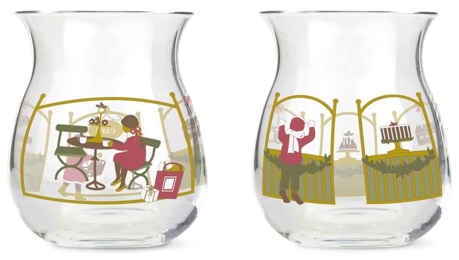 Sklenené svietniky s vianočným motívom v súprave 2 ks Holmegaard Christmas – Holmegaard