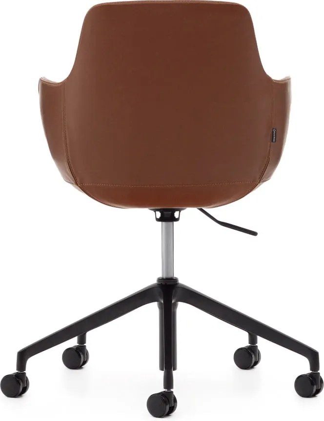 Koňakovohnedá kancelárska stolička z imitácie kože Tissiana – Kave Home