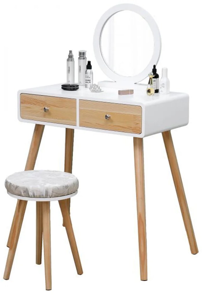 Toaletný stolík so zrkadlom + stolička | Lilly